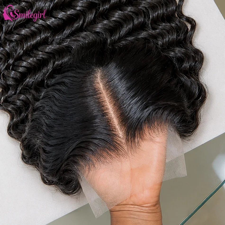 13x6 Deep Wave Human Hair Wigs 250 Density Curly HD Lace Wigs 13X4 Lace Frontal Wig 40 Inch Glueless For Black Women Pre Plucked Water Wave Lace Front Wig