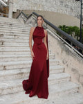 Elegant Satin Maxi Dress for Women 2026 | High Waist, Back Bandage & Sleeveless | Party Evening Gown(74 characters)