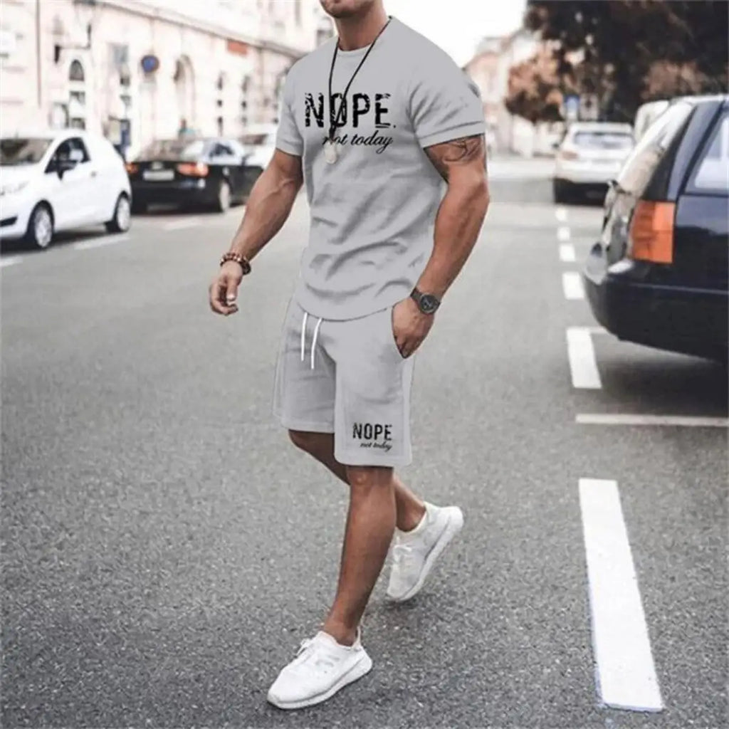 2026 Latest Men's Casual Two-Piece Set Fashion T-shirt & Shorts Summer Outdoor Daily Wear Comfortable Outfit