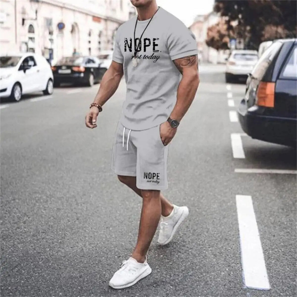 2026 Latest Men's Casual Two-Piece Set Fashion T-shirt & Shorts Summer Outdoor Daily Wear Comfortable Outfit