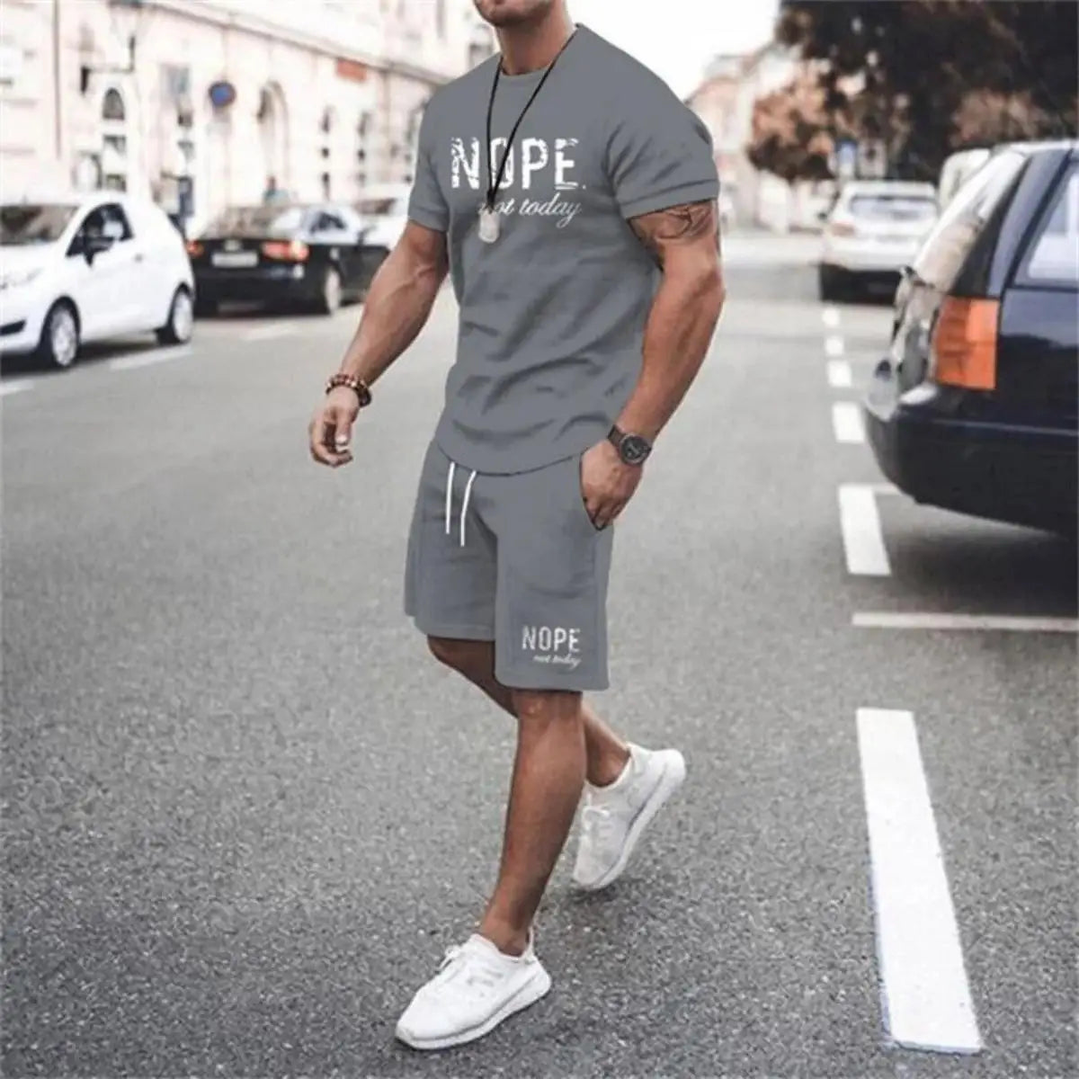 2026 Latest Men's Casual Two-Piece Set Fashion T-shirt & Shorts Summer Outdoor Daily Wear Comfortable Outfit