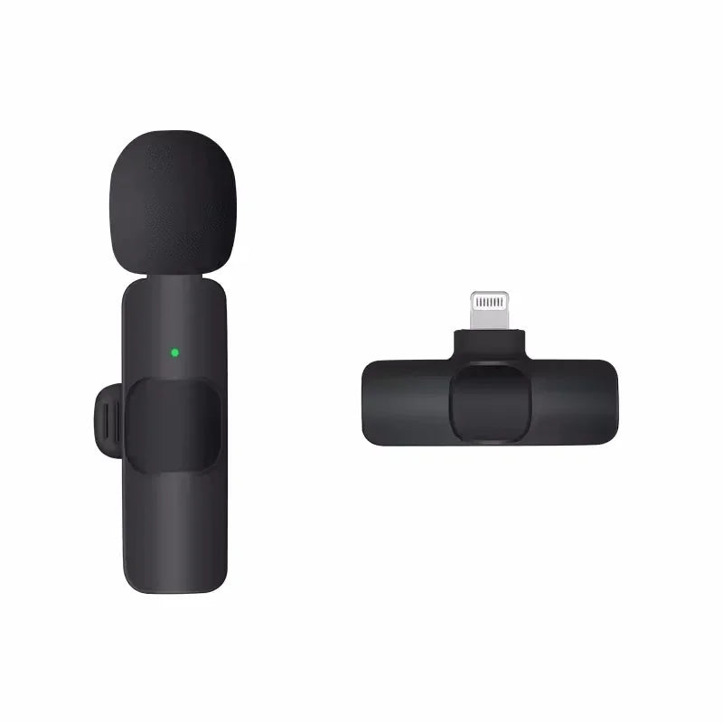 2.4G Wireless Lavalier Microphone Portable Audio Video Recording Mini Mic for iPhone Android Live Broadcast Gaming Phone