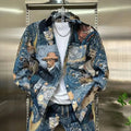New Autumn Fashion Outfit Colored Woven Shirt Jacket Tying Feet Casual Pants Two-piece Suit Trendy