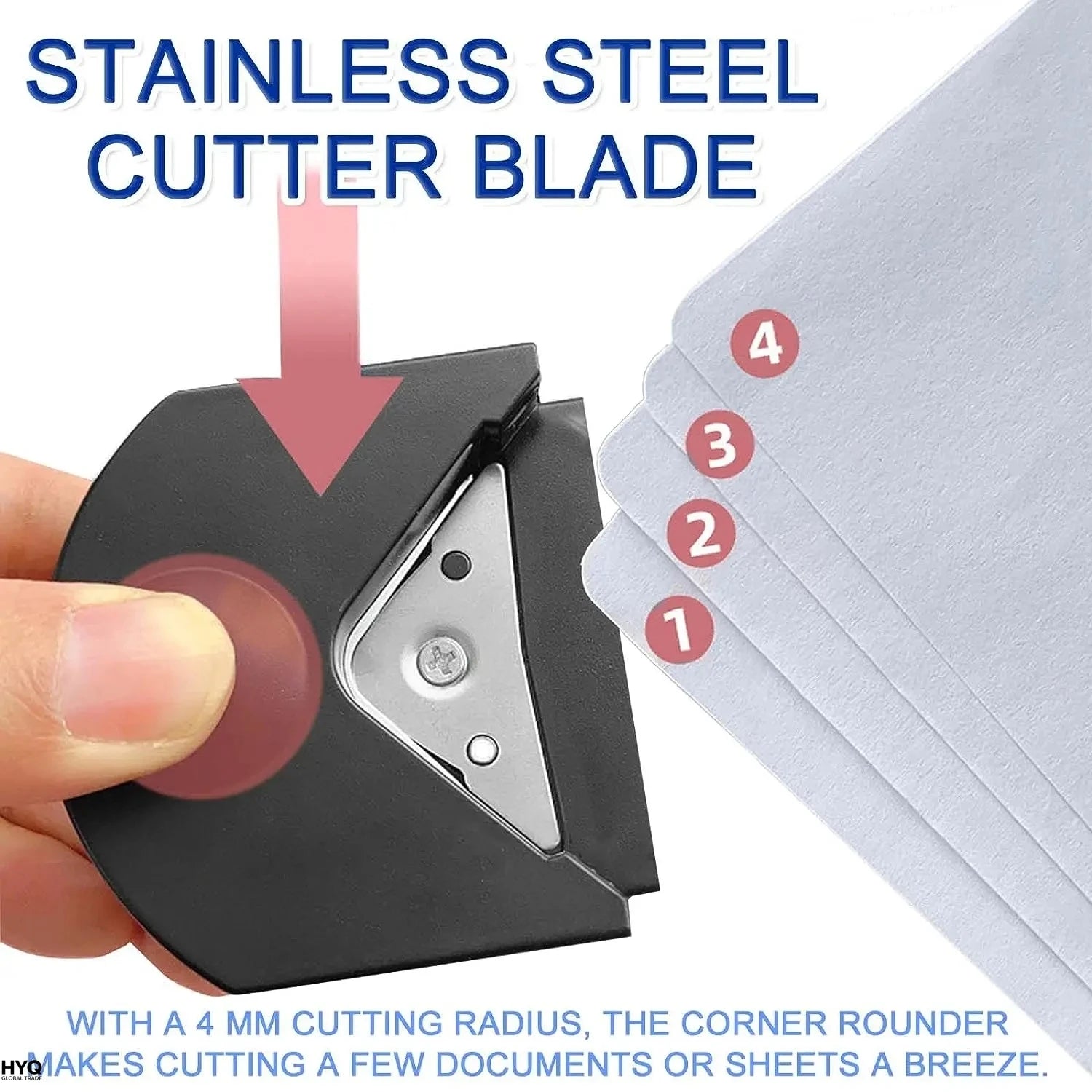 4mm Radius Corner Rounder Punch Paper Corner Rounder Paper Hole Cutter for Photo Paper,Black