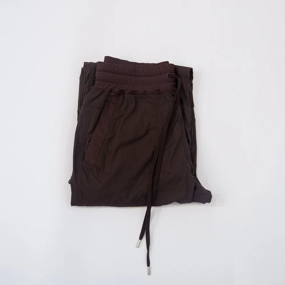 Autumn Yoga New Women's Loose and Versatile American Fashionable Drawstring Design Large Pocket Wide Leg Elastic Work Pants