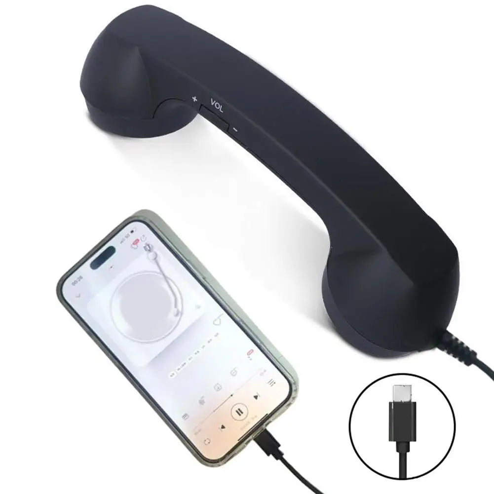 Type C Retro Bluetooth Phone for Laptops and Cellphones Pop Phone Retro Handset Wireless Retro Telephone Handset Receivers