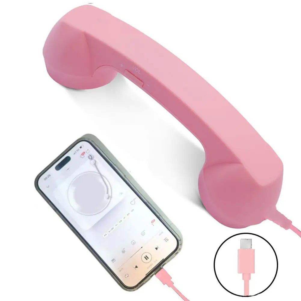 Type C Retro Bluetooth Phone for Laptops and Cellphones Pop Phone Retro Handset Wireless Retro Telephone Handset Receivers