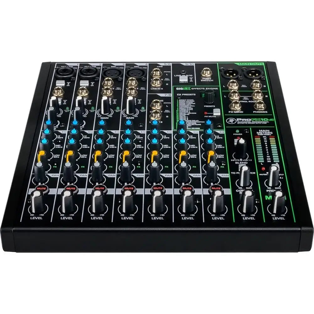 kie ProX10v3 10-Channel Sound Reinorcement Mixer with Built-In X, Gator Cases G-MIXERBAG-1515 Mixer Bag & Stereo Cable 10' Bundl