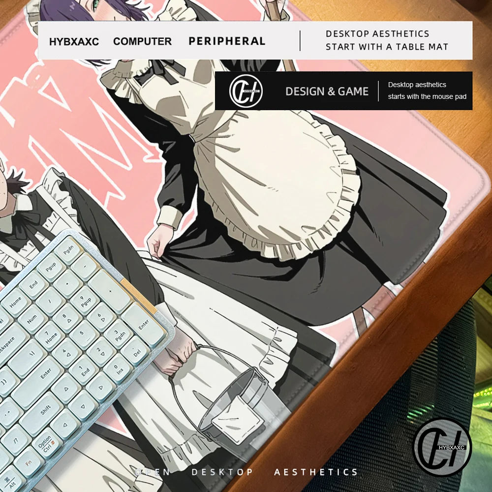 Chainsaw Man Anime Reze Arc Mouse Pad Large Desk Mat Keyboard Ergonomic Office Rubber PC Non-slip Anti-fray Home Custom 90x40cm