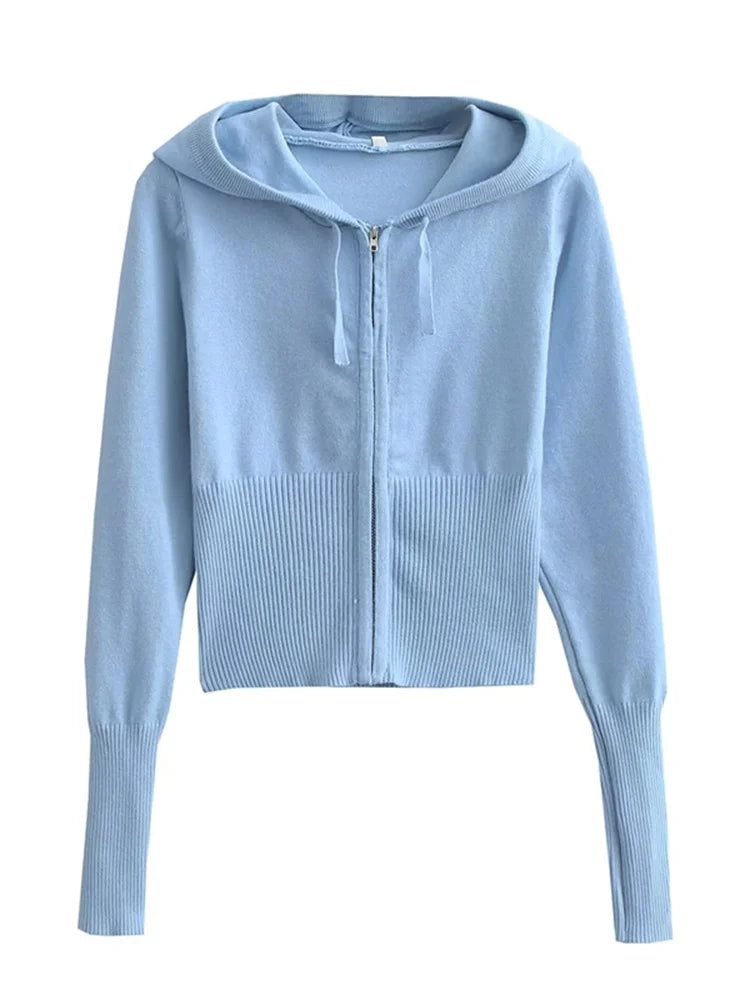 Tossy Knit Fashion 2 Piece-Set Trousers Hoodie Tracksuit Women Crop top Knitwear And Women's Pants Sets Female Trousers Outfits