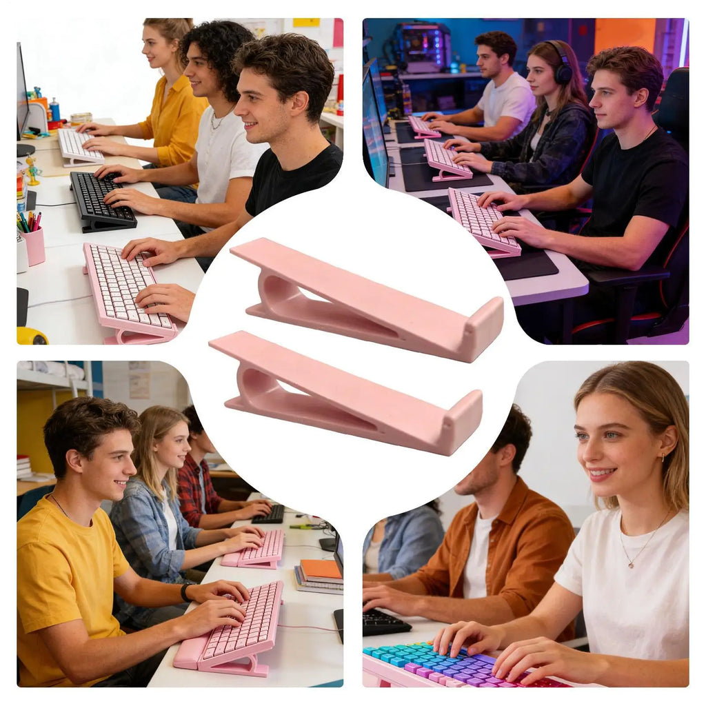 Keyboard Holder 2 Pieces Ergonomic Non Slip Portable Computer Stand Keyboard Lifter For Desk For Student Teacher Women Men Daily