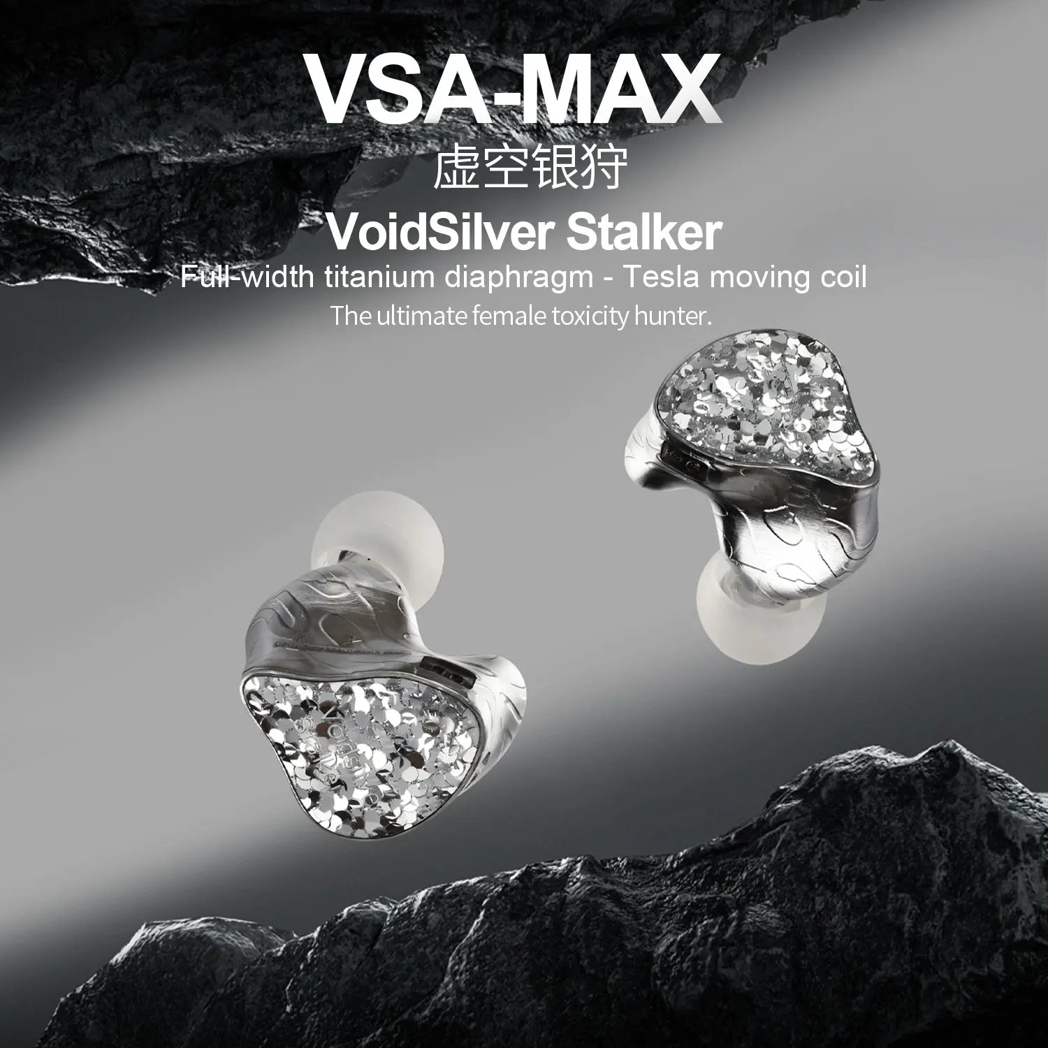 New EarAcoustic Audio VSA MAX IEMs Full-width titanium diaphragm Tesla Dynamic HIFI In-ear Earphones VoidSilver Stalker monitor