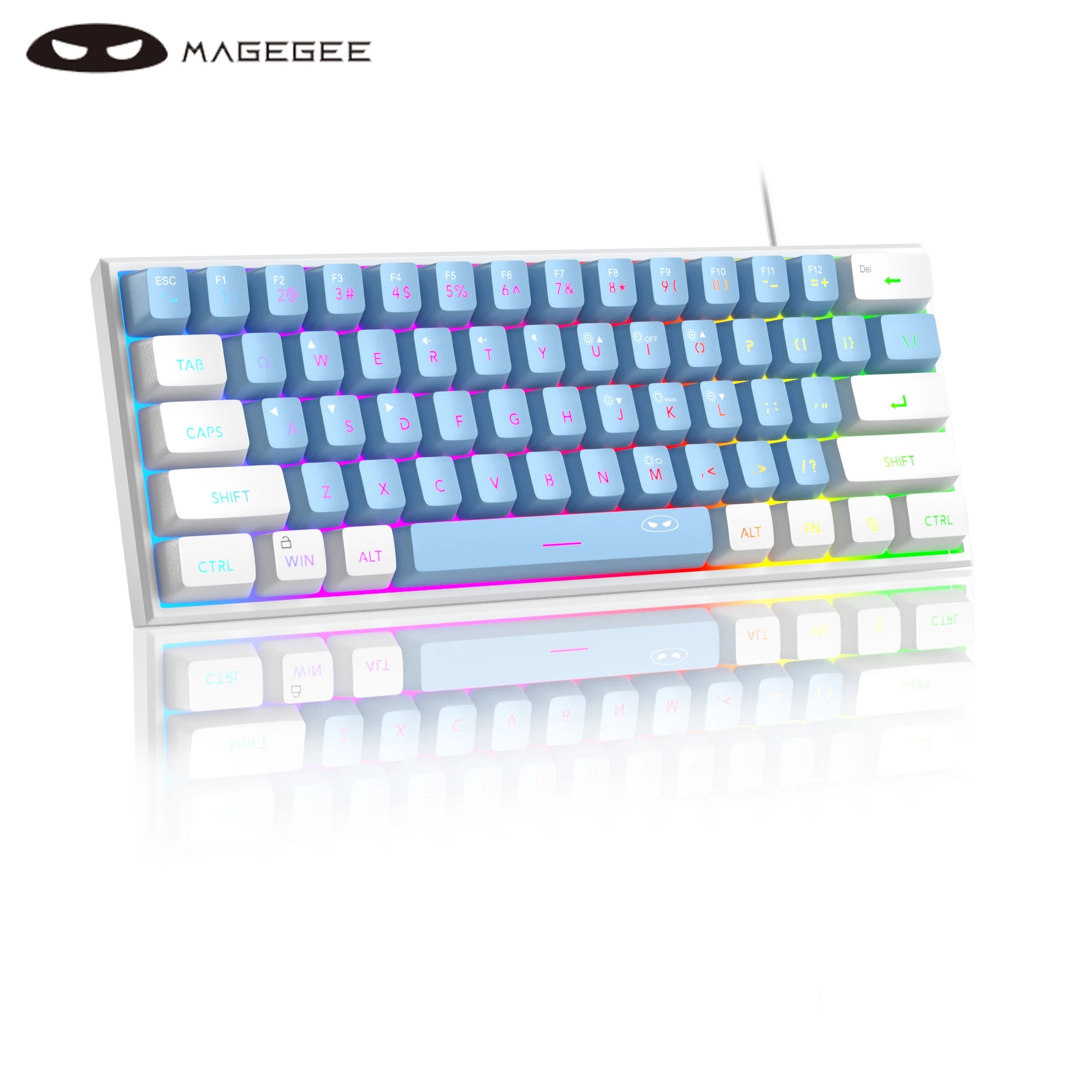 2026 New USB Gaming Mechanical Mini Keyboard Red Switch RGB Backlit 61 Keys Wired Feel for Game/Office