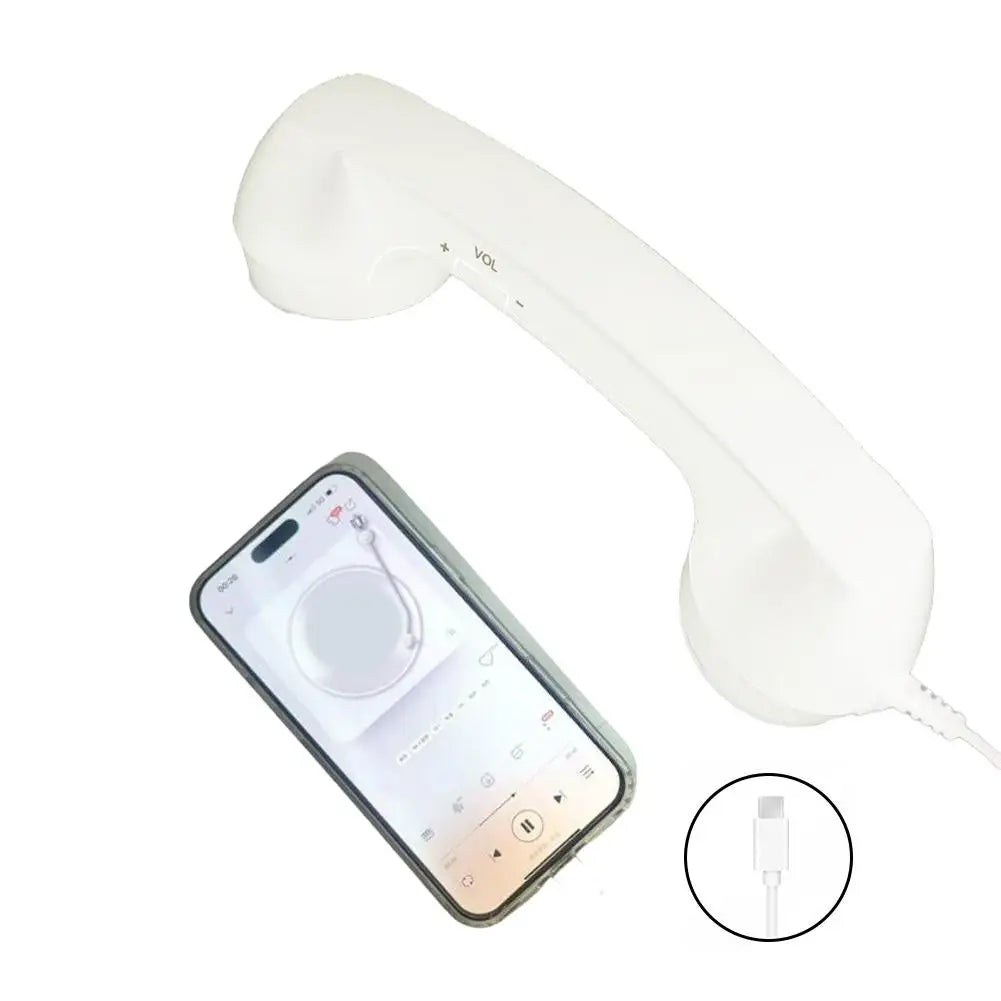 Type C Retro Bluetooth Phone for Laptops and Cellphones Pop Phone Retro Handset Wireless Retro Telephone Handset Receivers