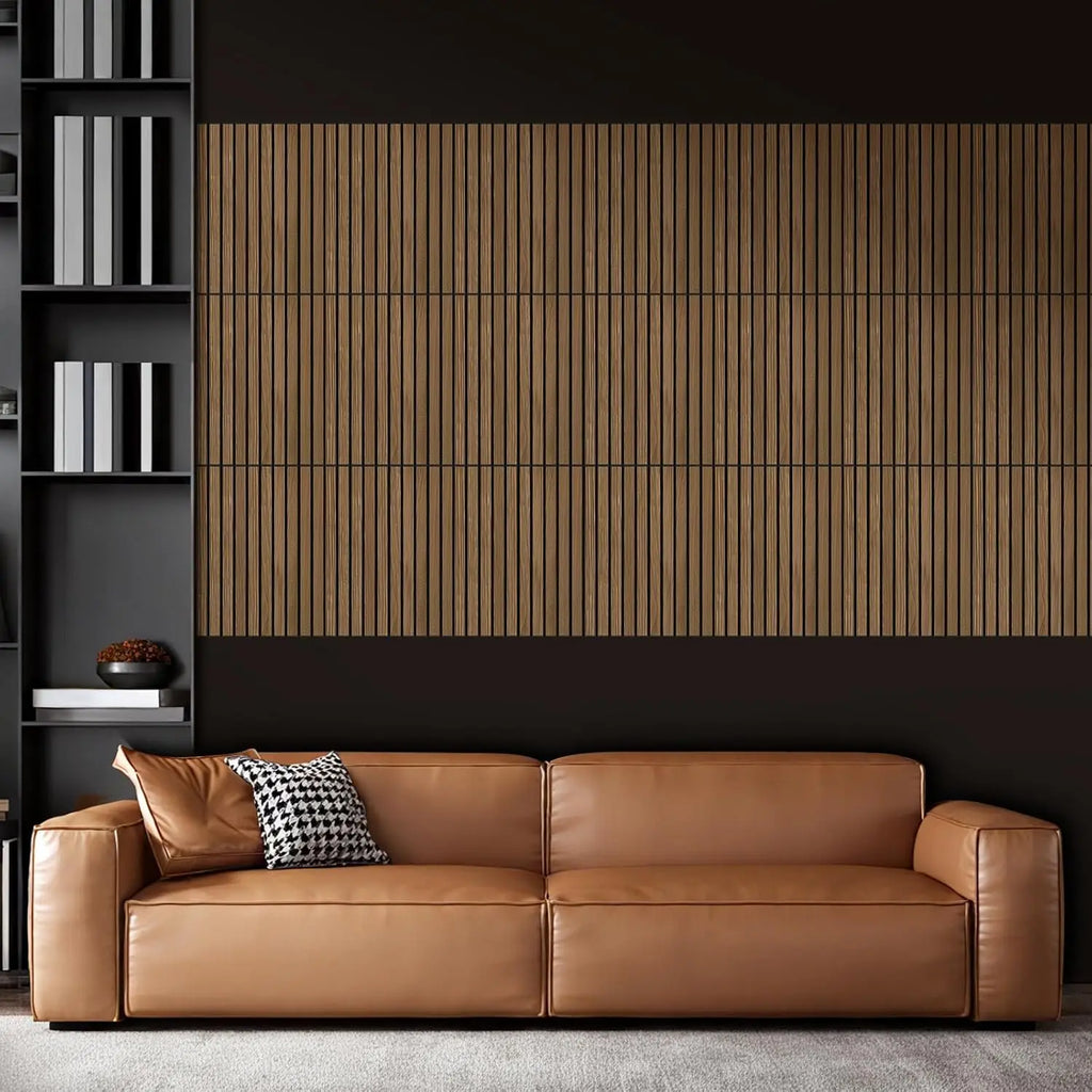 12 Pack Walnut Soundproof Panels, Self-Adhesive Acoustic Wall Tiles for Home Office & Studio
