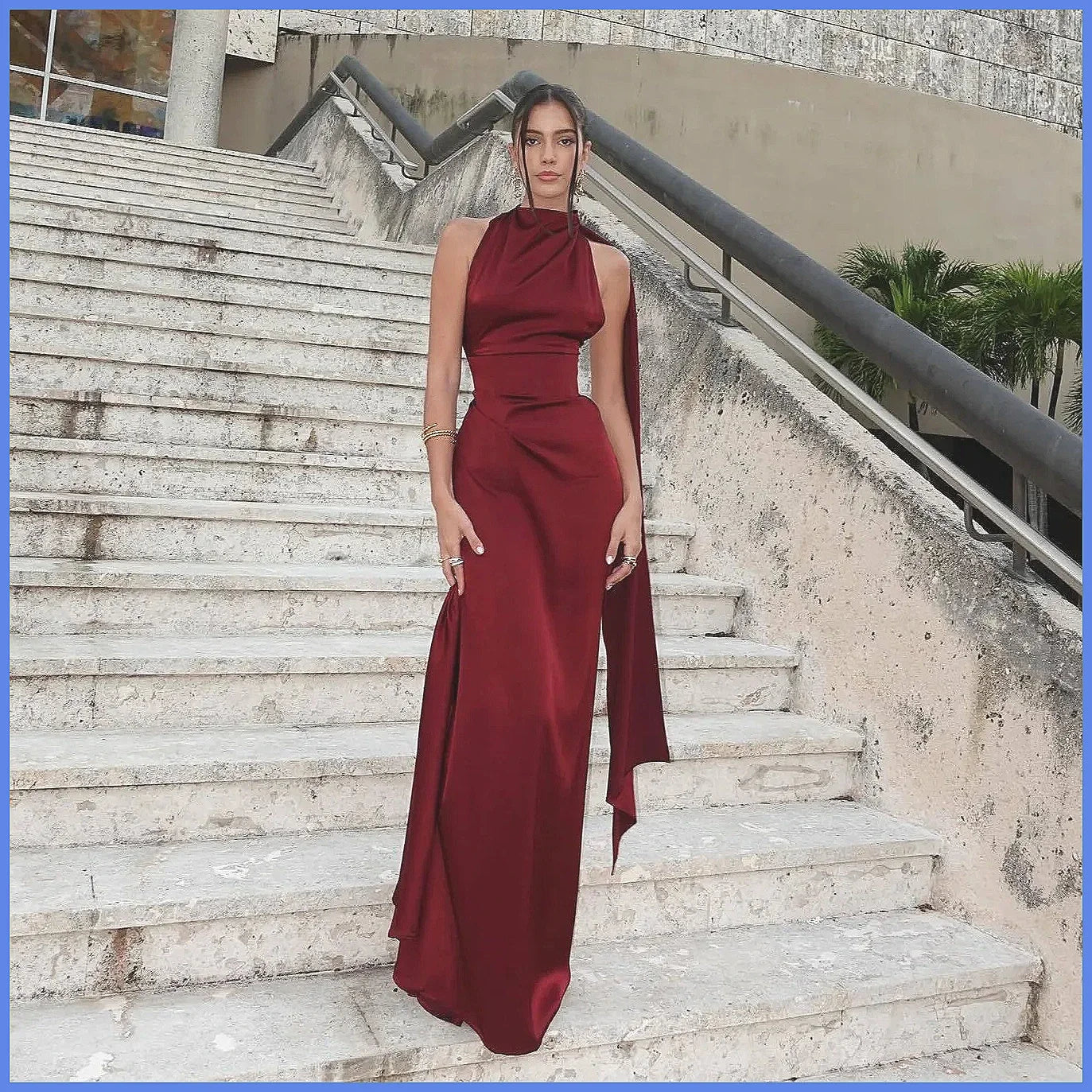 Elegant Satin Maxi Dress for Women 2026 | High Waist, Back Bandage & Sleeveless | Party Evening Gown(74 characters)