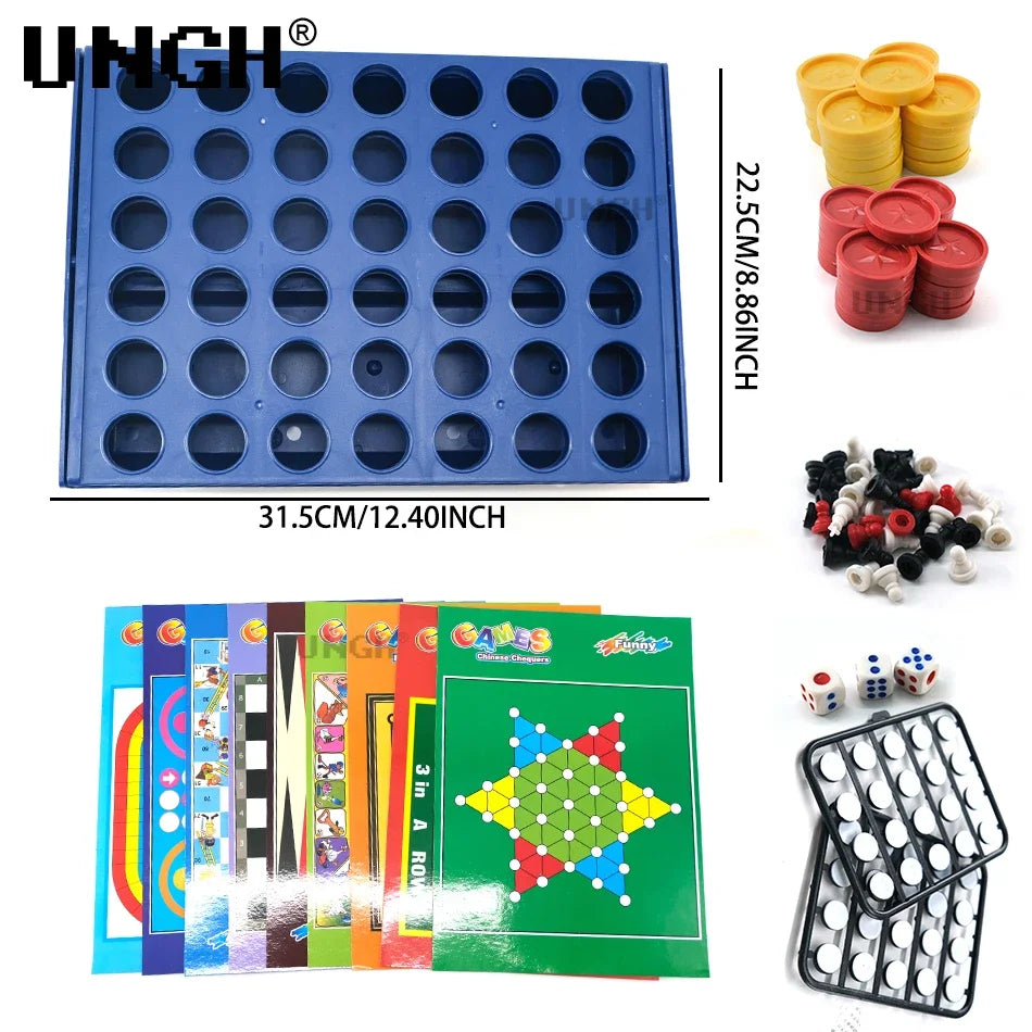UNGH Four In A Row Bingo Chess Connect Classic Family Board Game Toys Fun Educational Toy for Kids Children Entertainment Game