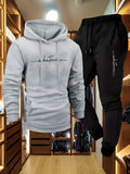 Men's two-piece wool sports suit lightweight hooded sweater and pants warm sports outfit set trendy hiphop styleclothingsuitable