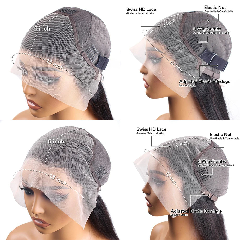 Heyju wig 13x6 HD Lace Frontal Wig 13x4 Lace Front Human Hair Wigs For Black Women  Body Wave Lace Front Wig Brazilian Hair Wig