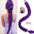 32inch Braided Purple Synthetic Ponytail with Tinsel Hair Wig Super Extensions Shiny Tinsel Hair for Kids Christmas Cosplay Hair
