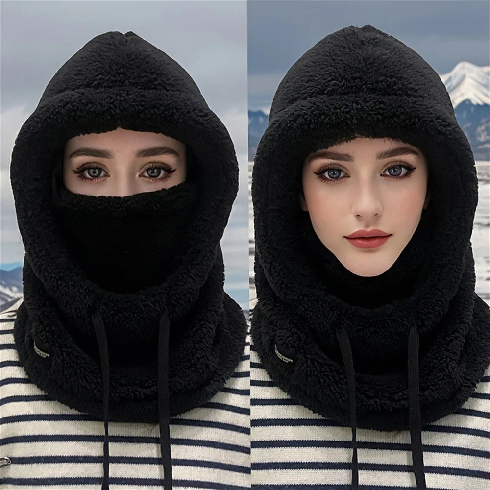 Winter Warm Thermal Windproof Balaclava Ski Hood Motorcycle Face Cover Polar Fleece Adjustable Cycling Neck Cover Full Face Mask