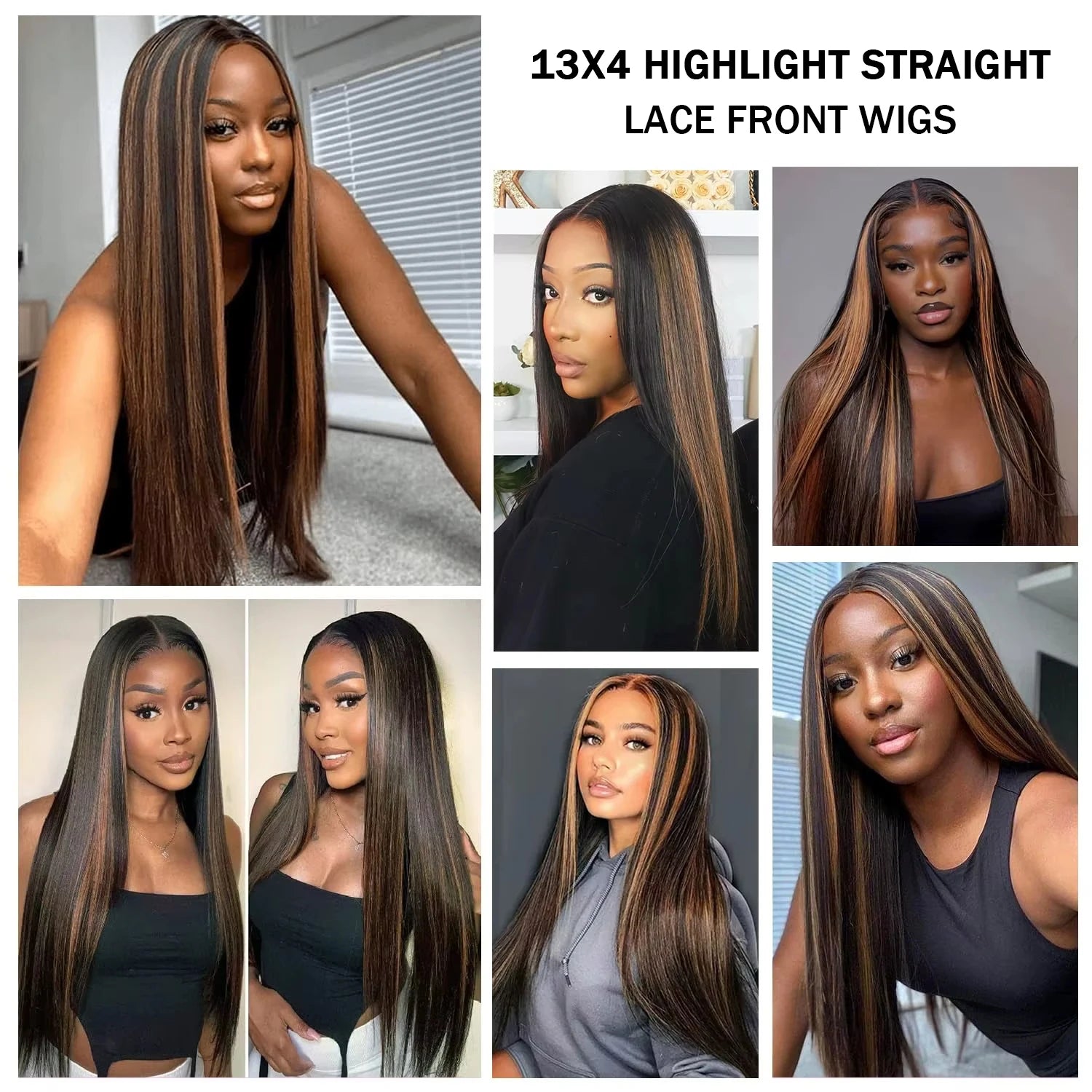 38 40 Inch P1B/30 Highlight Ombre Wig Human Hair 250% Density Straight 13x6 HD Transparent Lace Frontal Wigs Human Hair Wig