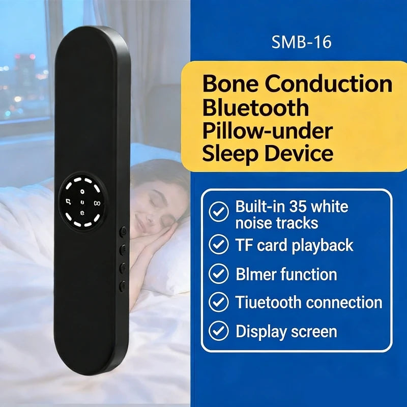 Bone Conduction Bluetooth Sleep Speaker with Display Screen Built-in White Noise TF Card Reading Portable Sleep Aid Device