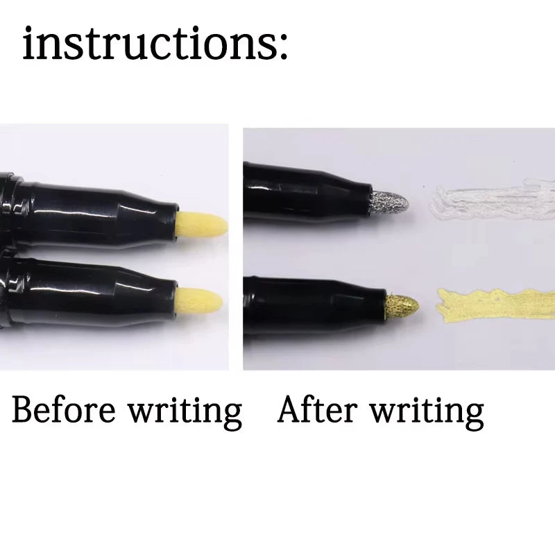 1/2pcs Mirror Marker Pen DIY Reflective Paint Pens Mirror Markers Chrome Gold SILVER Marker Signature Car Styling Art Craftwork