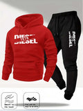 Men New Fashion Print Tracksuit Hooded Sweatshirt+Sweatpants Set Casual Fitness Jogging Sports Two-Piece Unisex neutral Outfit
