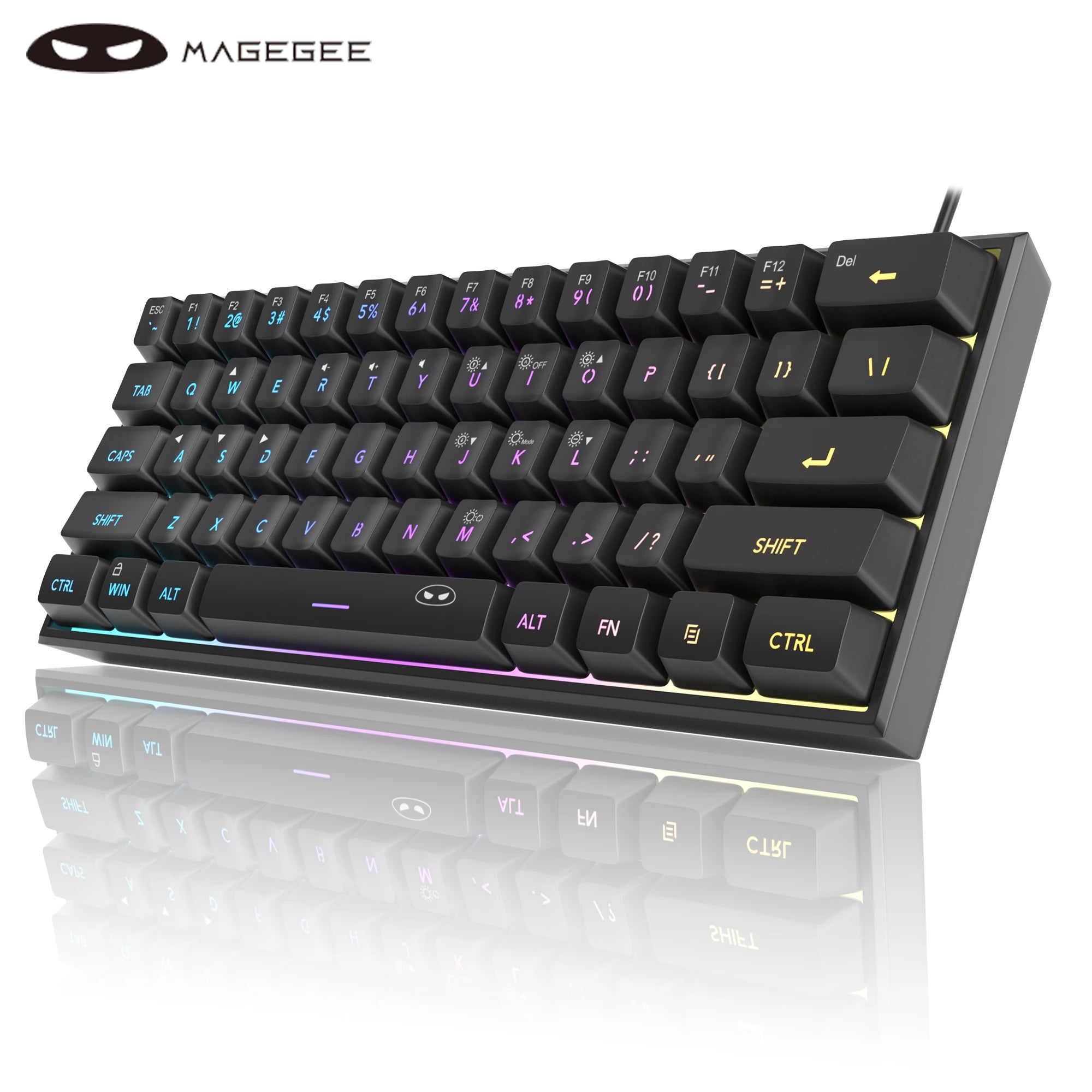 2026 New USB Gaming Mechanical Mini Keyboard Red Switch RGB Backlit 61 Keys Wired Feel for Game/Office