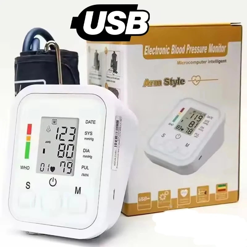 Digital Arm BP Monitor – Automatic Tonometer with Heart Rate, Pulse & Oximeter for Blood Pressure & Oxygen Measurement