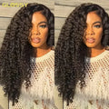 300% Density Burmese Curly Human Hair Wigs For Women Brazilian No Glue Kinky Culry 3 IN 1 Half Wig 100% Human Hair Wigs On Sale