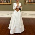 Simple High Waist Party Suits Ladies Sexy V Neck Long Sleeved Shirt and Skirt Two Piece Set Spring Holiday Solid Casual Outfit