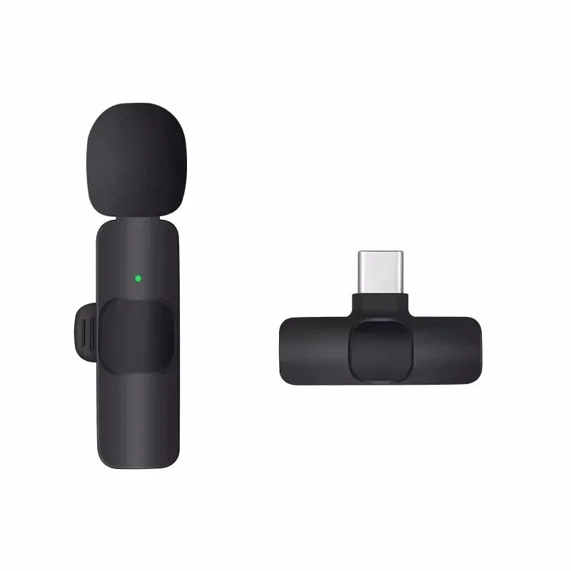 2.4G Wireless Lavalier Microphone Portable Audio Video Recording Mini Mic for iPhone Android Live Broadcast Gaming Phone