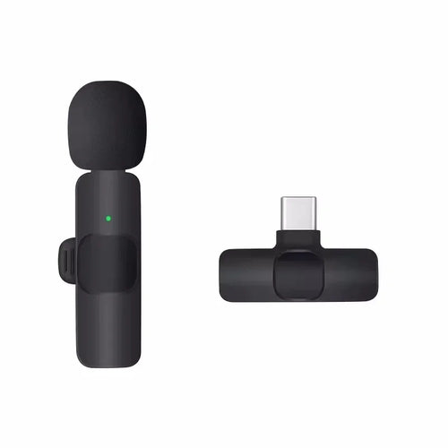 2.4G Wireless Lavalier Microphone Portable Audio Video Recording Mini Mic for iPhone Android Live Broadcast Gaming Phone