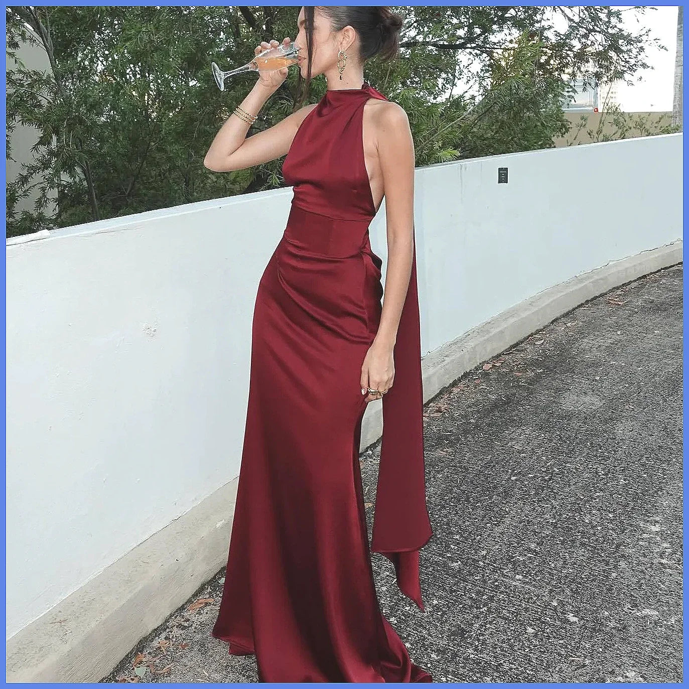Elegant Satin Maxi Dress for Women 2026 | High Waist, Back Bandage & Sleeveless | Party Evening Gown(74 characters)
