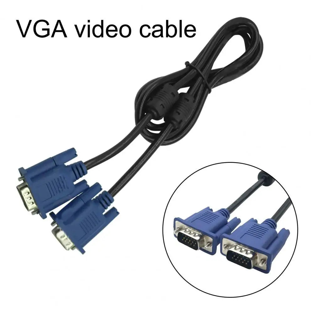 1.5m VGA Cable Practical Wide Application Plug Play Computer Monitor VGA Male to Male Connecting Wire for TV