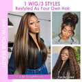 Highlight Ombre Lace Front Wigs Human Hair Body Wave Lace Front Pre Plucked 13x6 1B/30 Brown Highlight Wig 220 Density For Women