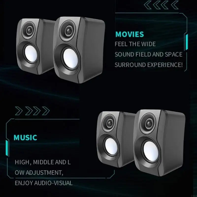 2025 New USB Wireds Speaker 3.5mm Input USB Power Computer Speaker Subwoofer Soundboxes for Desktop PC