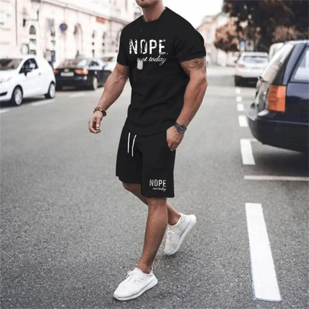 2026 Latest Men's Casual Two-Piece Set Fashion T-shirt & Shorts Summer Outdoor Daily Wear Comfortable Outfit