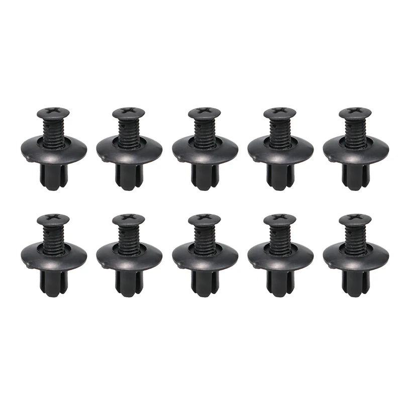 8mm Plastic Rivets Fasteners Screw Car Bumper Fender Black Rivet Car Fastener Clips for Toyota Focus Kia Nissan Yamaha