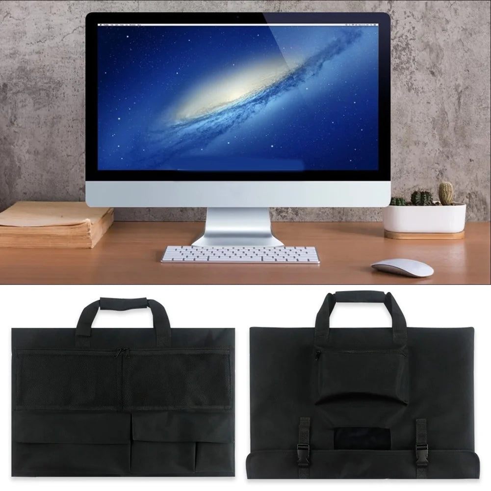 ASMA-Monitor Carrying Case Protective Storage Case Monitor Dust Cover Computer Monitor Bag With Pockets