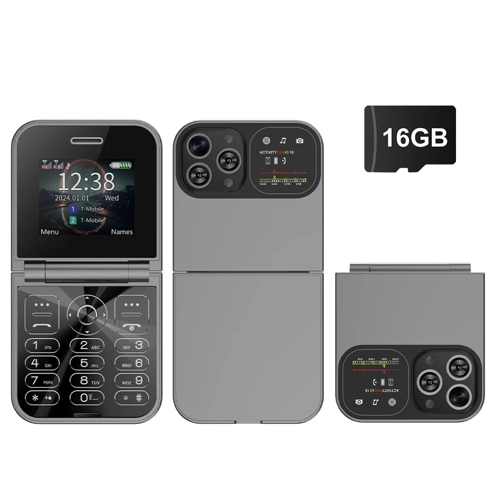 SERVO F15 Mini Small Flip Mobile Phone 2 SIM Standby Speed Dial Magic Voice Flashlight Call Recording 2G GSM Cute Fold Cellphone