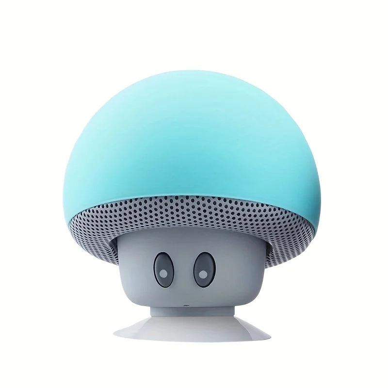 Cute Mushroom Wireless Speaker, Mini Cartoon Bluetooth Speaker with Suction Cup & Phone Stand, Shockproof