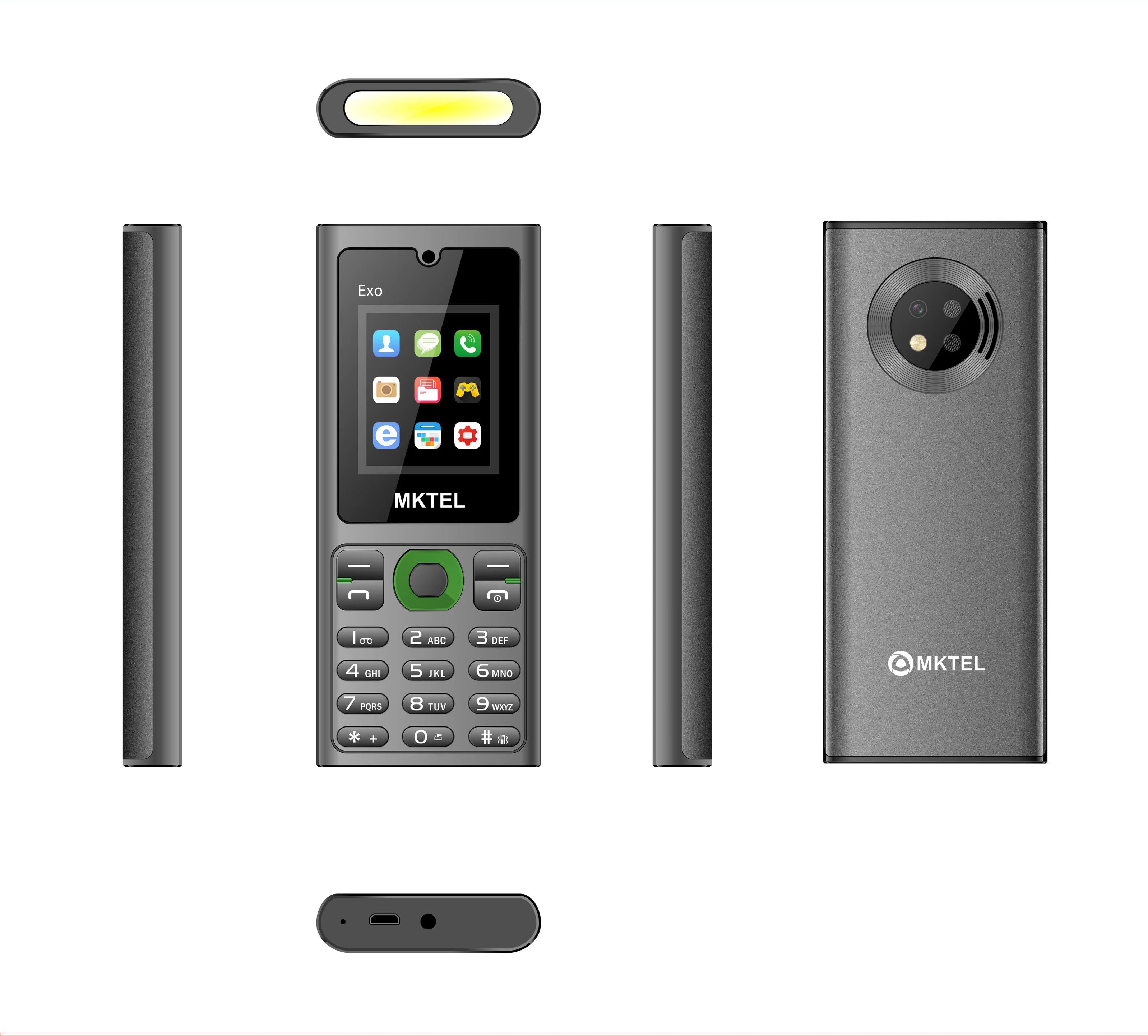MKTEL Feature Phone Senior Mobile Phone Dual SIM Dual Standby 1.77" Display GSM MP3 MP4 FM Radio Strong Torch Loud Speaker