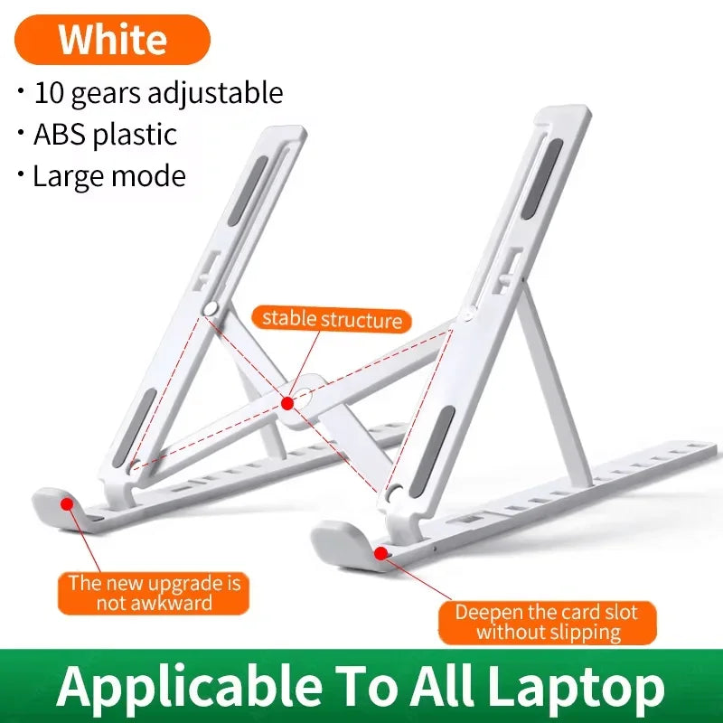Portable Foldable Laptop Stand Adjustable Notebook Bracket ABS Material Desk Holder For Macbook Air iPad Tablets Base Accessorie