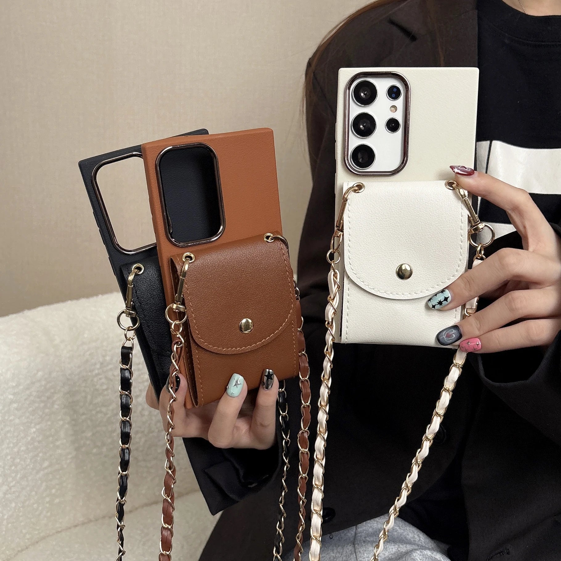Crossbody Wallet Card Slot Phone Case for Samsung S25 Edge S26 S24 S23 FE S22 Plus S21 Ultra A15 A16 A17 A07 A36 A56 A55 A34 5G