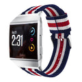 Vertical Stripes Nylon Sport Watchband for Fitbit Ionic, Width: 22mm - Black/Red