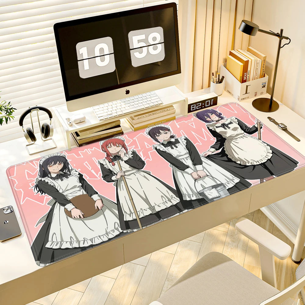 Chainsaw Man Anime Reze Arc Mouse Pad Large Desk Mat Keyboard Ergonomic Office Rubber PC Non-slip Anti-fray Home Custom 90x40cm