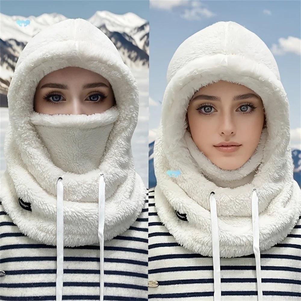Winter Warm Thermal Windproof Balaclava Ski Hood Motorcycle Face Cover Polar Fleece Adjustable Cycling Neck Cover Full Face Mask